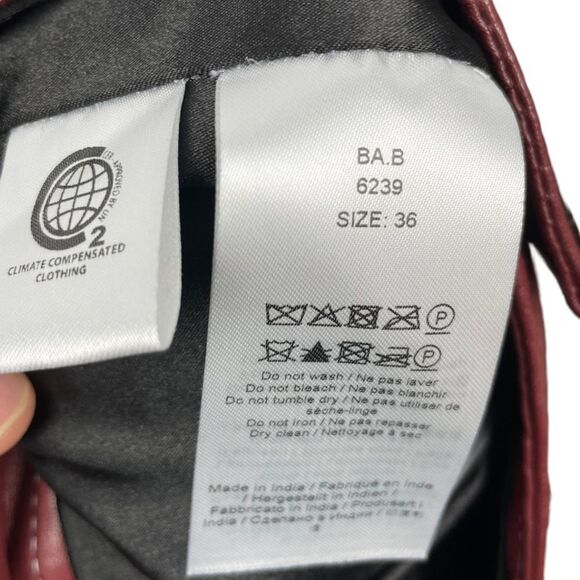 NEW GANNI Lambs Leather Madder Brown Wavy Midi Skirt Size 36/ S - Picture 7 of 8